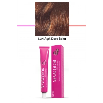 Premium 8.34 Açık Dore Bakır  Kalıcı Krem Saç Boyası 50 G Tüp (599)