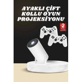 Projeksiyon Cihazı Video Oyun Konsolu Projektör Taşınabilir Ayaklı Çift Kollu 4k Çözünürlüklü