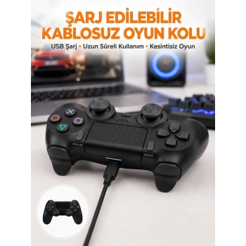 Ps4 Uyumlu Kablosuz Oyun Kolu – Titreşimli, Şarjlı Ve Ergonomik Yeni Nesil