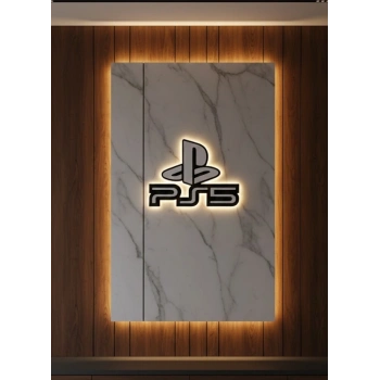 Ps5 Logo Dekoratif Duvar Süsü Oyun Odası Ve Salon Uyumu