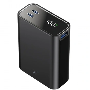 Pw501 20.000 Mah Dijital Göstergeli 2 Adet 45w Type-c Ve 22.5w Usb Çıkışlı Şarj Pd Hızlı Şarj Powerbank - Siyah