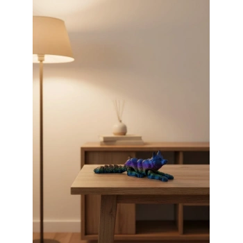 Rainbow Hareketli Kurt Masa Dekoru Esnek Eklem Yapılı