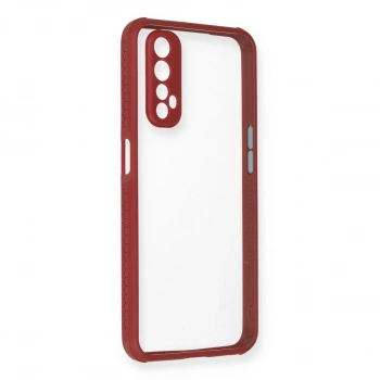 Realme 7 Kılıf Miami Şeffaf Silikon - Fuşya