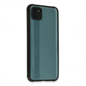 Realme C11 Kılıf Miami Şeffaf Silikon - Siyah