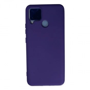 Realme C15 Kılıf Nano İçi Kadife Silikon - Mor