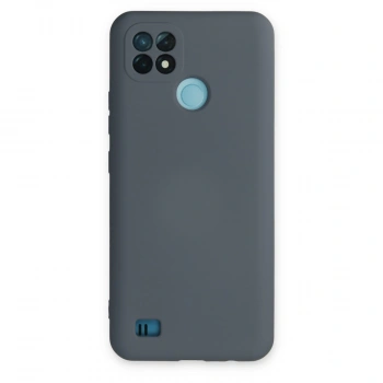 Realme C21 Kılıf Nano İçi Kadife Silikon - Gri