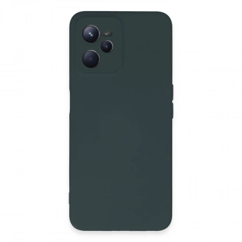 Realme C35 Kılıf Nano İçi Kadife Silikon - Koyu Yeşil