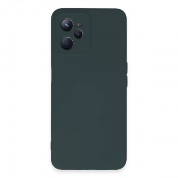Realme C35 Kılıf Nano İçi Kadife Silikon - Koyu Yeşil