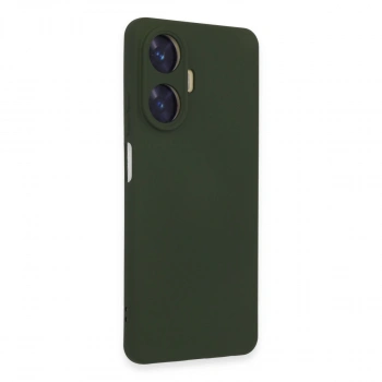 Realme C55 Kılıf Nano İçi Kadife Silikon - Koyu Yeşil