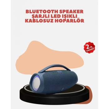 Renkli Led Efektli Suya Dayanıklı Taşınabilir Kablosuz Hoparlör