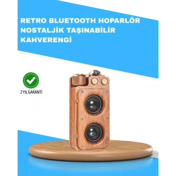 Retro Radyo Tasarım Bluetooth Hoparlör 1800mah Uzun Çalma Süresi