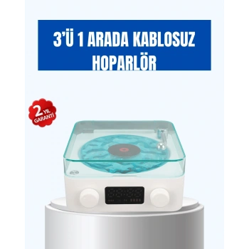 Retro Tasarımlı Gece Lambalı Bluetooth Hoparlör – Saat Ve Pil Göstergeli