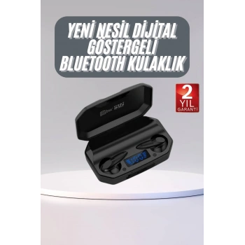 Rgb Işıklı Çift Mikrofonlu Siyah Profesyonel  Kulaklığı Kablosuz Kulakiçi