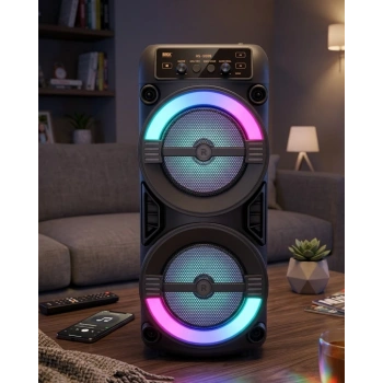 Rgb Işıklı Taşınabilir Bluetooth Hoparlör Güçlü Stereo Ses