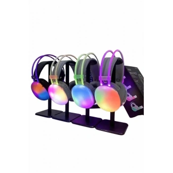 Rgb Işıklı Yüksek Ses Kaliteli Kablosuz Kulak Üstü Bluetooth Kulaklık