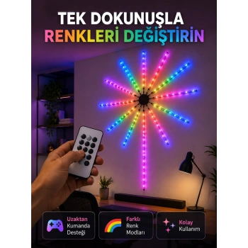 Rgb Led Duvar Lambası Uzaktan Kumandalı Telefon Kontrollü Ortam Aydınlatması