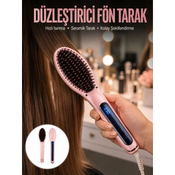 Saç Düzleştirici Tarak Dijital Göstergeli Seramik Kaplama Sıkı Dişli Yeni Nesil