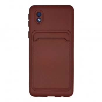 Samsung Galaxy A01 Core Kılıf Kelvin Kartvizitli Silikon - Bordo