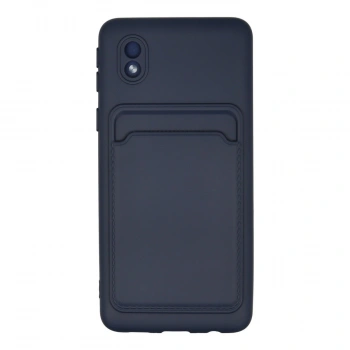 Samsung Galaxy A01 Core Kılıf Kelvin Kartvizitli Silikon - Lacivert