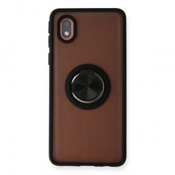 Samsung Galaxy A01 Core Kılıf Montreal Yüzüklü Silikon Kapak - Siyah