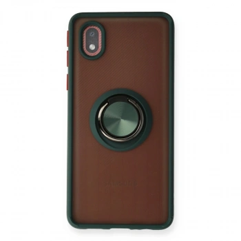 Samsung Galaxy A01 Core Kılıf Montreal Yüzüklü Silikon Kapak - Yeşil