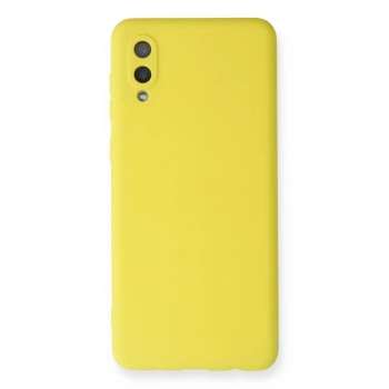Samsung Galaxy A02 Kılıf Nano İçi Kadife Silikon - Sarı