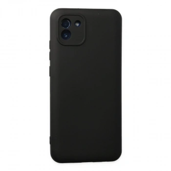 Samsung Galaxy A03 Kılıf Nano İçi Kadife Silikon - Siyah