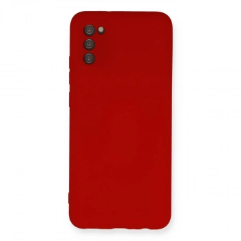 Samsung Galaxy A03s Kılıf Nano İçi Kadife Silikon - Kırmızı