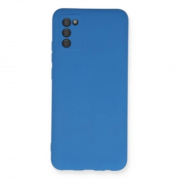Samsung Galaxy A03s Kılıf Nano İçi Kadife Silikon - Mavi