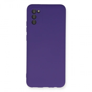 Samsung Galaxy A03s Kılıf Nano İçi Kadife Silikon - Mor