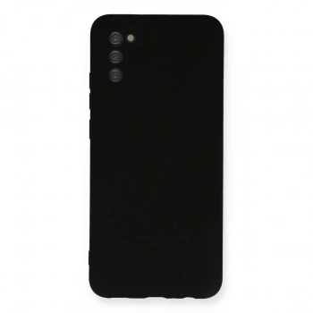 Samsung Galaxy A03s Kılıf Nano İçi Kadife Silikon - Siyah