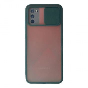 Samsung Galaxy A03s Kılıf Palm Buzlu Kamera Sürgülü Silikon - Yeşil