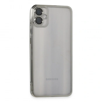 Samsung Galaxy A05 Kılıf Razer Lensli Silikon - Gümüş