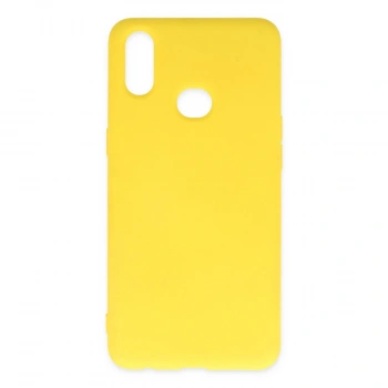 Samsung Galaxy A10s Kılıf Nano İçi Kadife Silikon - Sarı