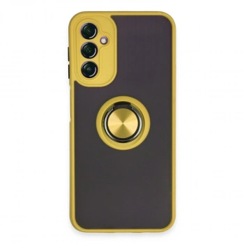 Samsung Galaxy A14 4g Kılıf Montreal Yüzüklü Silikon Kapak - Sarı
