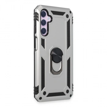 Samsung Galaxy A14 4g Kılıf Sofya Yüzüklü Silikon Kapak - Gümüş