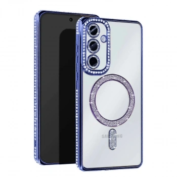 Samsung Galaxy A15 4g Joke Simli Magneticsafe Kılıf - Mavi