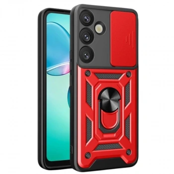 Samsung Galaxy A17 5g Pars Lens Yüzüklü Silikon - Kırmızı