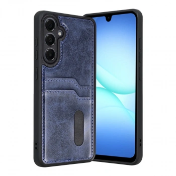 Samsung Galaxy A17 5g Sara Kartvizitli Deri Kılıf - Lacivert