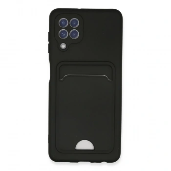 Samsung Galaxy A22 Kılıf Kelvin Kartvizitli Silikon - Siyah