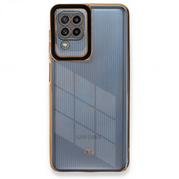 Samsung Galaxy A22 Kılıf Liva Lens Silikon - Siyah