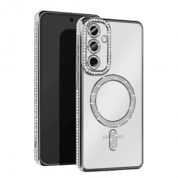 Samsung Galaxy A25 5g Joke Simli Magneticsafe Kılıf - Gümüş