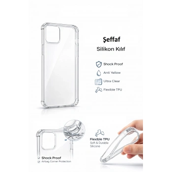 Samsung Galaxy A25 Uyumlu Şeffaf Silikon Telefon Kılıfı Esnek Darbe Koruyucu (599)