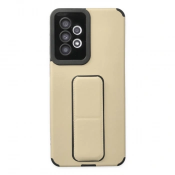 Samsung Galaxy A33 5g Kılıf Mega Standlı Silikon - Gold