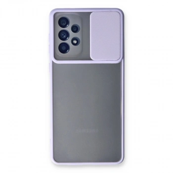 Samsung Galaxy A33 5g Kılıf Palm Buzlu Kamera Sürgülü Silikon - Lila