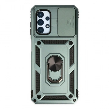 Samsung Galaxy A33 5g Kılıf Pars Lens Yüzüklü Silikon - Yeşil