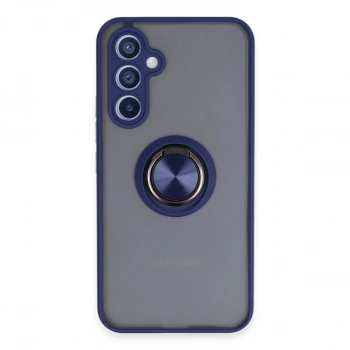 Samsung Galaxy A34 5g Kılıf Montreal Yüzüklü Silikon Kapak - Lacivert