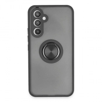 Samsung Galaxy A34 5g Kılıf Montreal Yüzüklü Silikon Kapak - Siyah