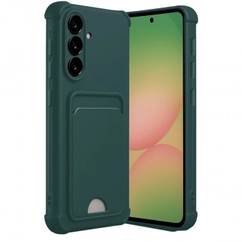 Samsung Galaxy A36 Kılıf Kelvin Kartvizitli Silikon - Koyu Yeşil