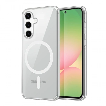 Samsung Galaxy A55 5g Combo Sert Şeffaf Magsafe Kapak - Şeffaf